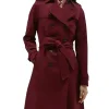 Marcia TV Series Line of Fire 2026 Megan Ferguson Maroon Belted Coat