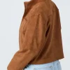 Marfil Cortés Movie Drawn Together 2026 Marfil Cortés Brown Suede Leather Jacket Back