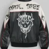 Mark Gonzales Adidas Y-3 x Chito Graphic Black and White Leather Bomber Jacket Buy now