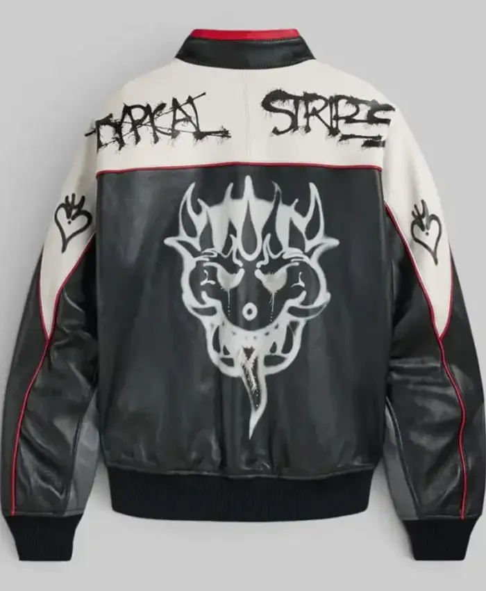 Mark Gonzales Adidas Y-3 x Chito Graphic Black and White Leather Bomber Jacket Buy now