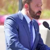 Mark Kimball Movie Animals 2026 Ben Affleck Blue Suit Side View