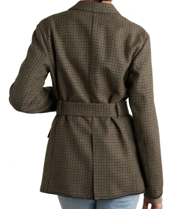 Maya Jama TV Series The Gentlemen 2026 Checked Wool Jacket Back