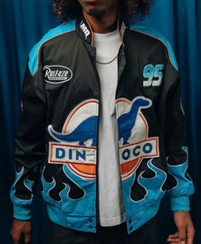 Men's Disney Pixar Cars By Shoe Palace Lightning McQueen Dinoco Jacket Front