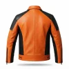 Men's Pumpkin Jack-O-Lantern Halloween Orange and Black Leather Biker Jacket