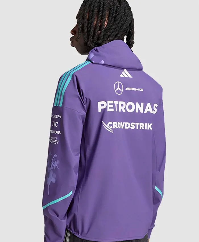 Mercedes-AMG F1 2026 Vanda Bloom Team Purple Hooded Rain Jacket