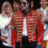 Michael Jackson Retro Red Satin Military Style Jacket Front