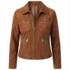 Michelle Morgan TV Series Heartland Samantha Louise Fleming Brown Leather Jacket
