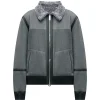 Mike Tyson TV Series Tyson 2026 Grey Suede Shearling Bomber Jacket Front