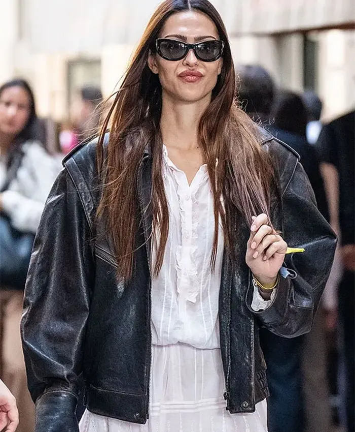 Milan Fashion Week Amelia Gray Leather Jacket