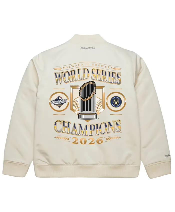 Milwaukee Brewers World Series Champions Jacket Cream
