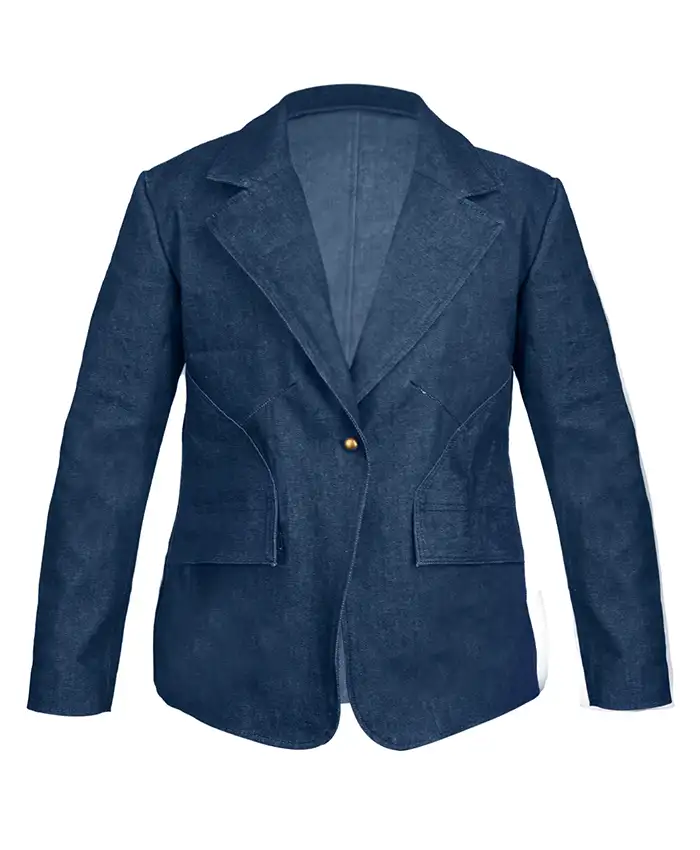 MobLand S02 Maeve Harrigan Blue Denim Blazer Front