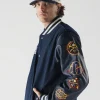 NBA Mexico City Game 2026 x New Era MX Navy Blue and Black Varsity Jacket
