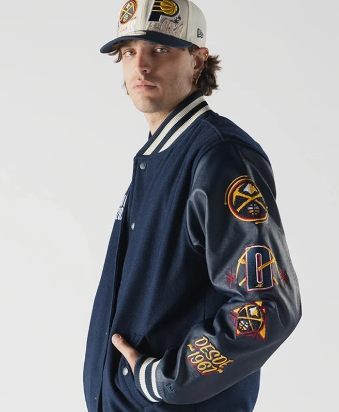 NBA Mexico City Game 2026 x New Era MX Navy Blue and Black Varsity Jacket
