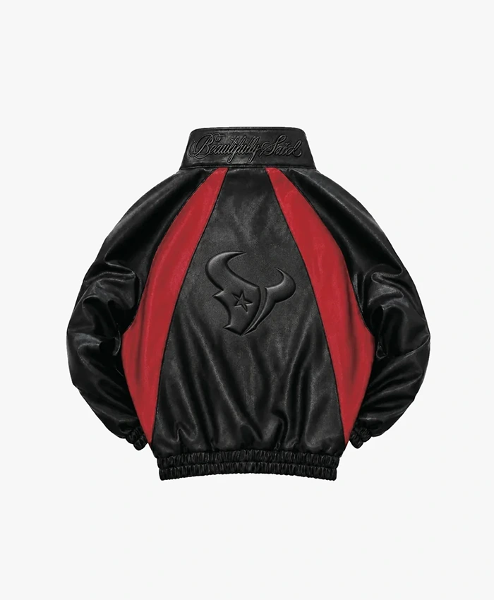 NFL x Jeff Hamilton x Houston Texans Kru Leather Track Jacket