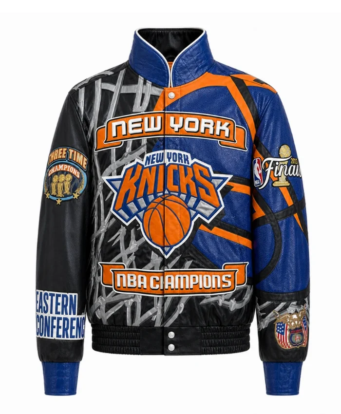 NY Knicks 2026 NBA Champions Leather Jacket