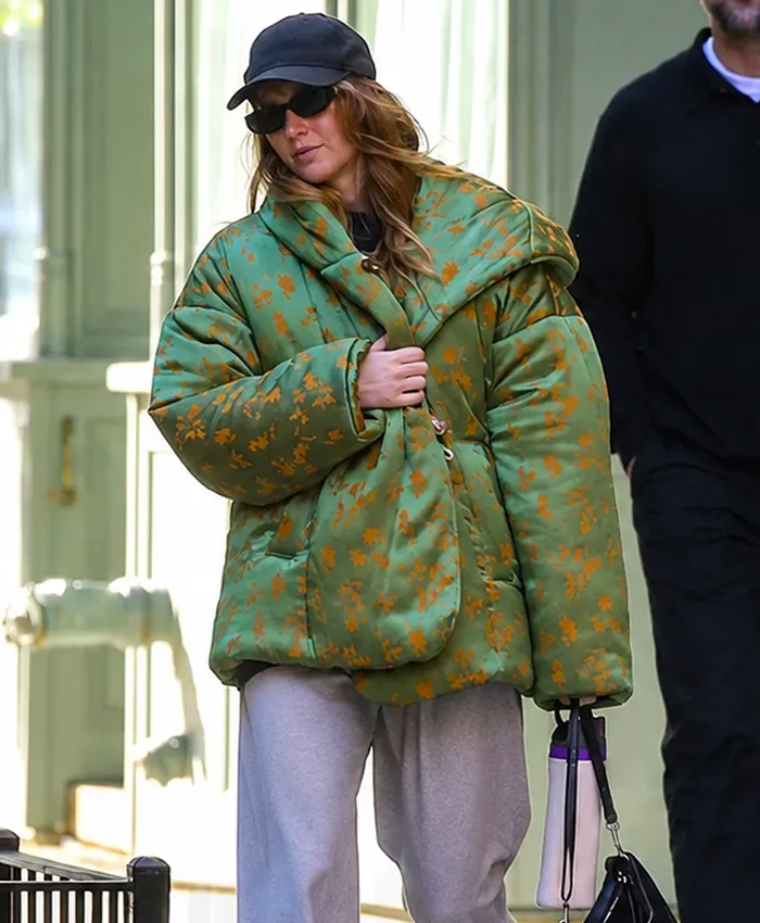NYC 2026 Jennifer Lawrence Floral Jacquard Jacket