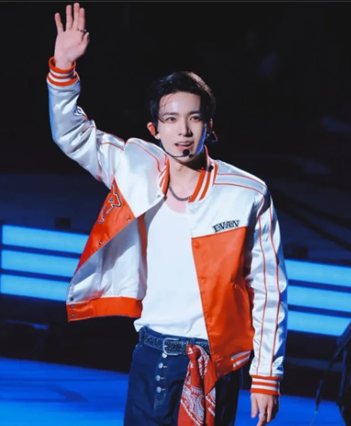 National Basketball Association China Game Fan Day 2026 Evan White and Orange Bomber Jacket
