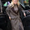 New York City 2026 Dakota Fanning Checked Long Coat On Sale