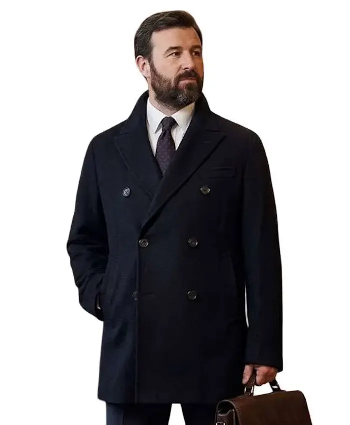 Nicholas Taylor War 2026 Black Wool Coat For SAle