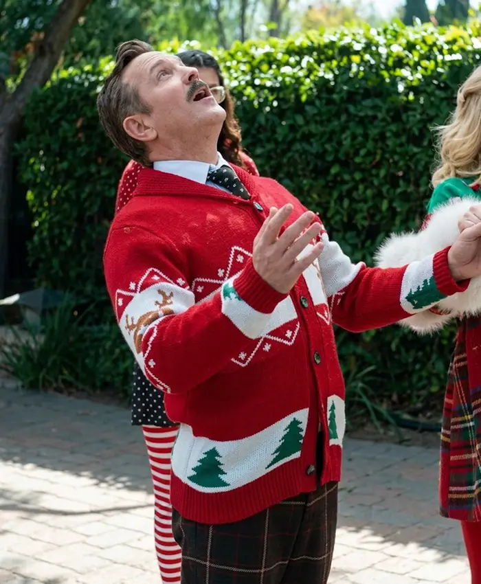 Nick Kringle Movie Christmas at the Kringles 2026 Thomas Lennon Red Christmas Cardigan