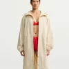 Nike X SKIMS Crunchy Nylon Hooded Parka Coat Cream Front