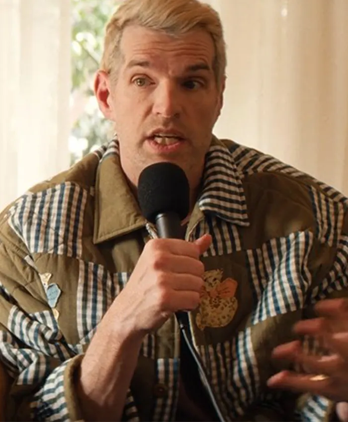 Nobody Wants This S03 Timothy Simons Olive Patchwork Jacket