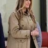 North Carolina Camp Lejeune Visit Military Families First Lady Melania Trump Beige Jacket Side View