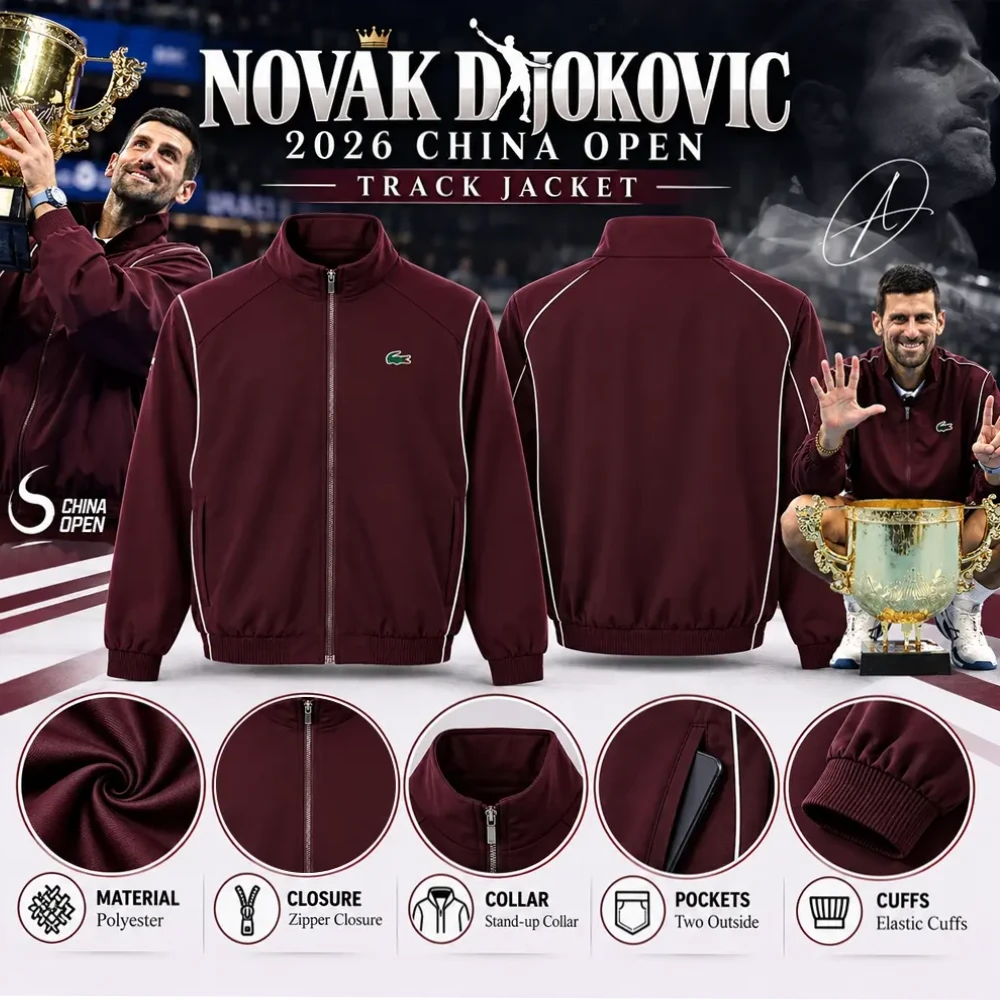 Novak Djokovic 2026 China Open Track Jacket Infographic