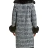Olga Petsa TV Series Crew Girl 2026 Juliet Morny Plaid Fur-Lined Coat Back View