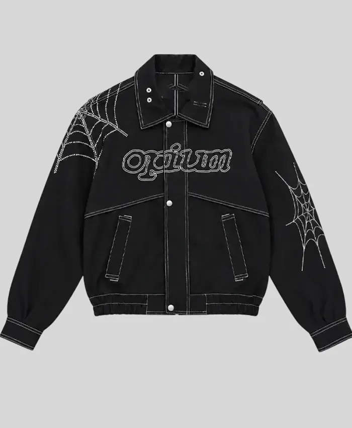 Opium Contrast Stitch Black Jacket