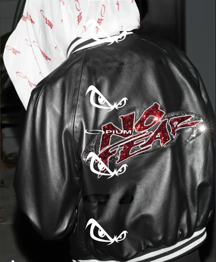 Opium x No Fear Playboi Carti Leather Bomber Jacket