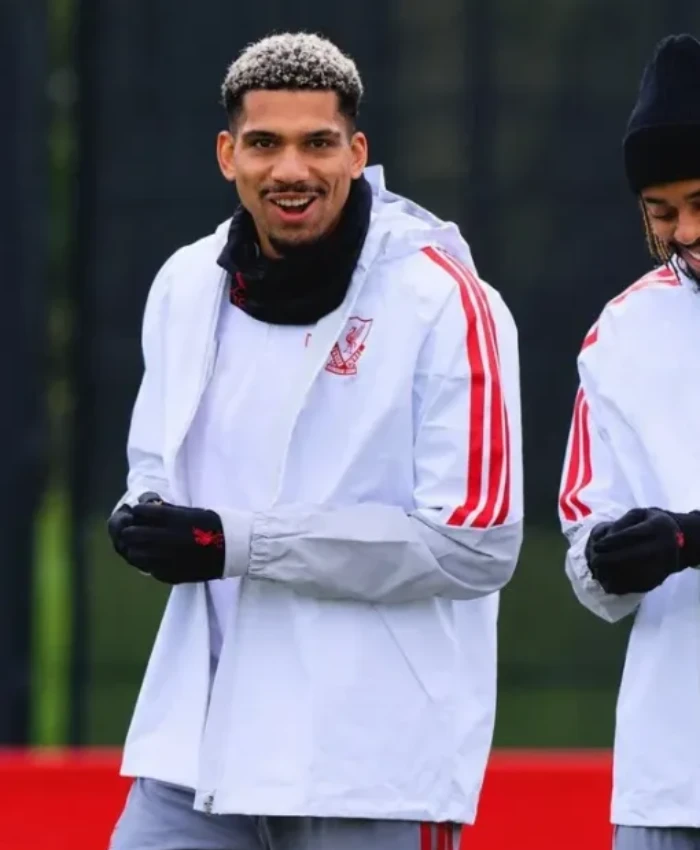 Order Liverpool FC 2026 Red Three-Stripe Shoulders, Retro White Hooded Training Jacket