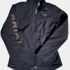 Order Now Ariat Women’s Softshell Leopard Print Black Jacket On Sale Front View