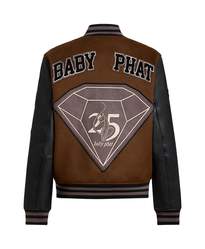 Order Now Baby Phat Anniversary Wool with Leather Sleeves Jacket