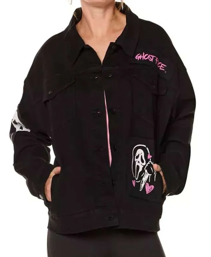 Order Now Halloween Ghostface Black Denim Jacket Limited Edition