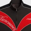 Order Now Kith Vancouver Dejan Utility Black and Red Full Zip Up Track Jacket