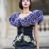 Order Now Lisa Paris Fashion Week 2026 Ruffle Black Fitted Vest Front