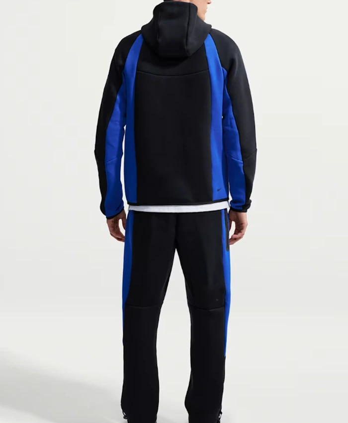 Order Now Nike Tech Fleece Color Block Tracksuit For Men and Women Blue Back