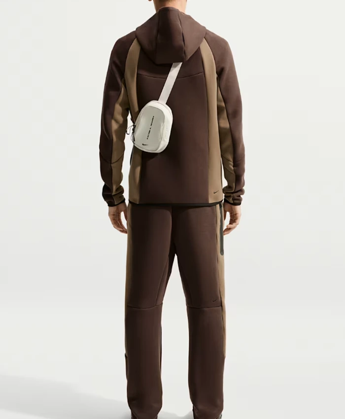 Order Now Nike Tech Fleece Color Block Tracksuit For Men and Women Brown Back
