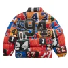 Order Now Supreme Mesh Jersey Multicolor Puffer Jacket On Sale Back View