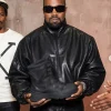 Order Now VIVET Brand x Kanye West Black Leather Jacket On Sale Front