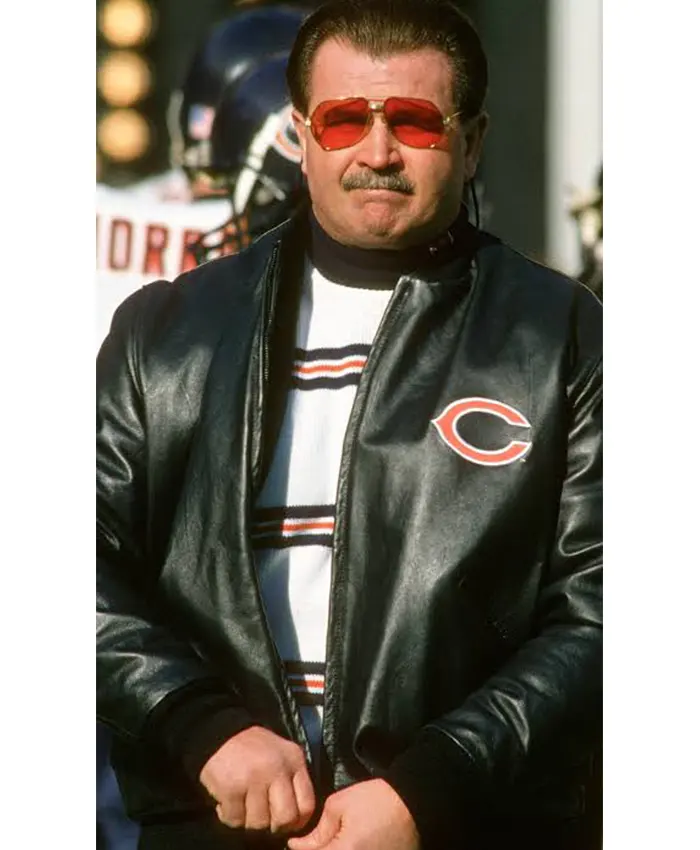Order now Chicago Bears X Mike Ditka Black Leather Bomber Jacket
