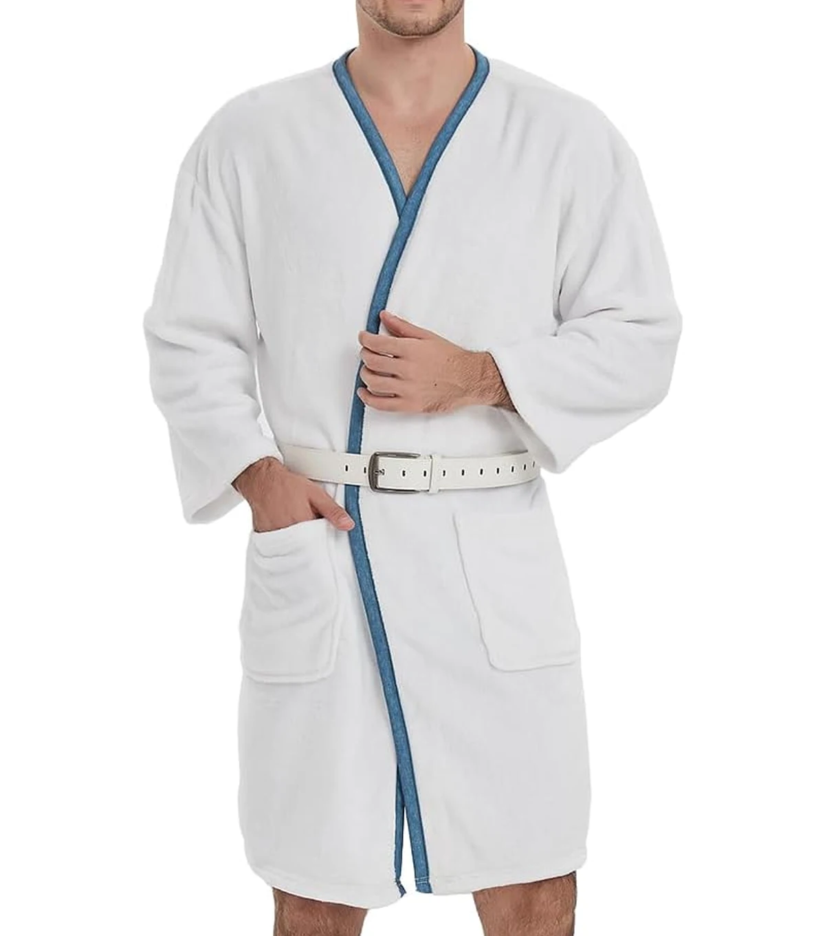 Order now Christmas Vacation Cousin Eddie White Bathrobe on Sale Front View