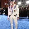 Orville Peck Movie Street Fighter Premiere 2026 White Snack and Roses Patches Suit Front