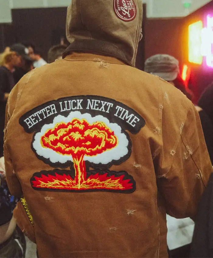 PUBG-×-Floor-13-BETTER-LUCK-NEXT-TIME-Machine-Gun-Kelly-Brown-Workwear-Cotton-Jacket-back-view