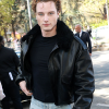 Paris Fashion Week Graham Campbell Shearling Collar Black Leather Jacket Front