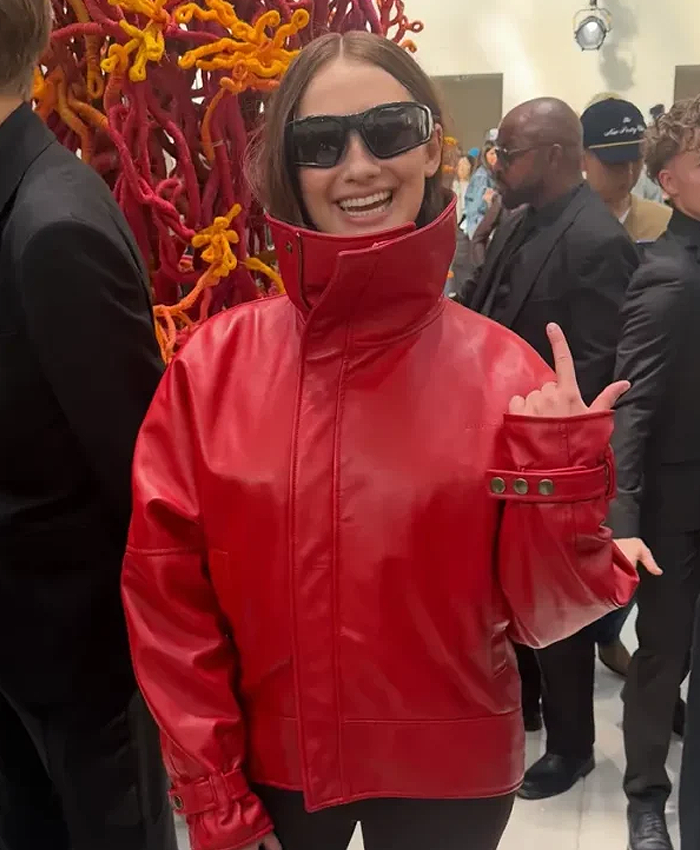 Paris Fashion Week Lola Tung Leather Jacket