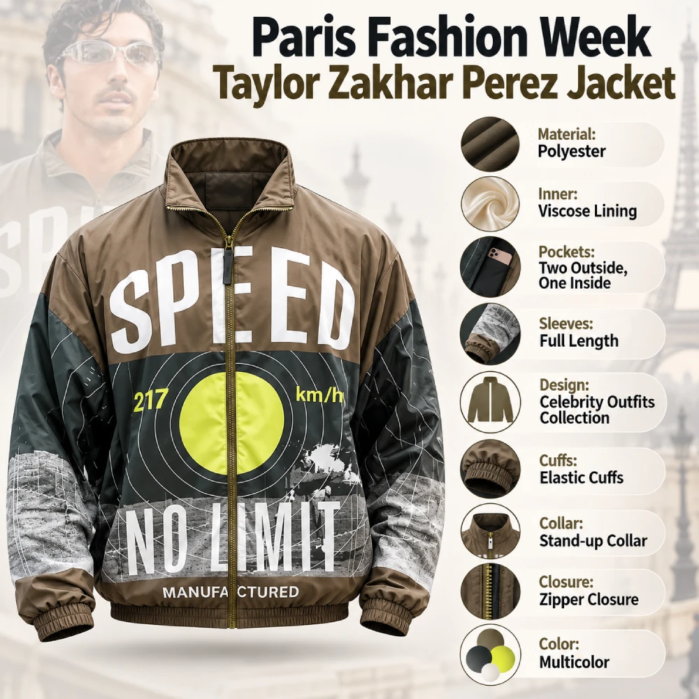 Paris Fashion Week Taylor Zakhar Perez Jacket Infographic