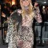 Paris Hilton Flagship Opening Skims Store New York 2026 Leopard Print Fur Coat Front