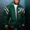 Pelle-Pelle-78-Soda-Club-Vinicius-Junior-Leather-Green-Bomber-Jacket-front-view